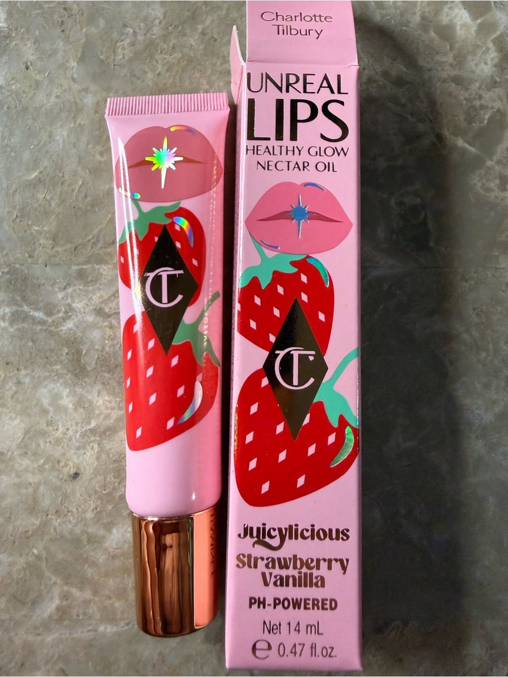 💋3-$36💋Charlotte Tilbury Juicylicious Strawberry Vanilla Lip Nectar - Pink & Red